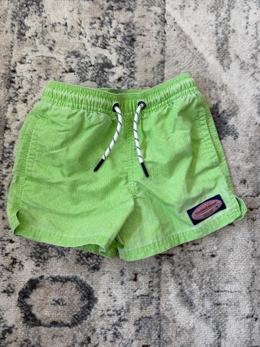 Neon Lime Swim Shorts with Drawstring